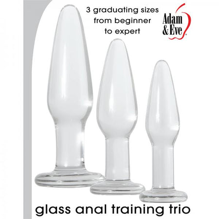 Adam & Eve Glass Anal Training Trio Clear